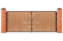 Деревянные распашные ворота 2750×2500 ЗМК-5261