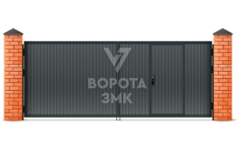 Распашные ворота с калиткой для дачи 2500×2500 ЗМК-4800